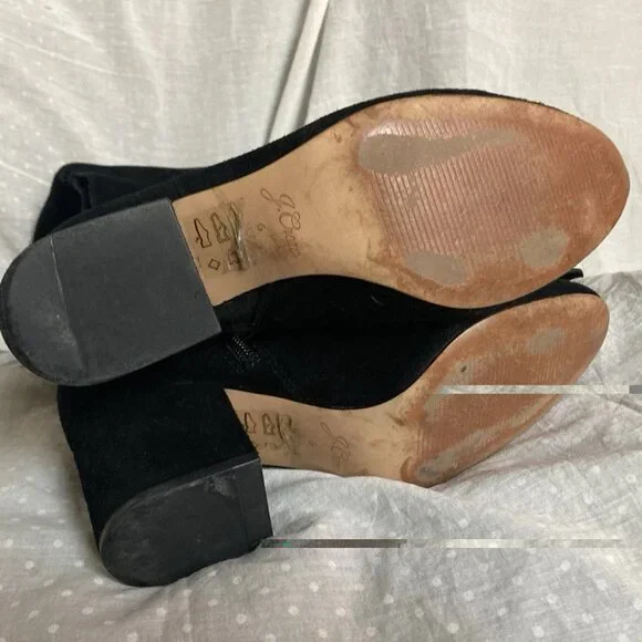 J.Crew Sadie over the knee tall suede boots Black sz 6 - Picture 8 of 10